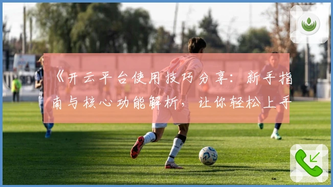 《开云平台使用技巧分享：新手指南与核心功能解析，让你轻松上手体验》